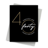 Fabulous Forty Birthday Card - front