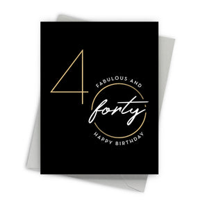 Fabulous Forty Birthday Card - front