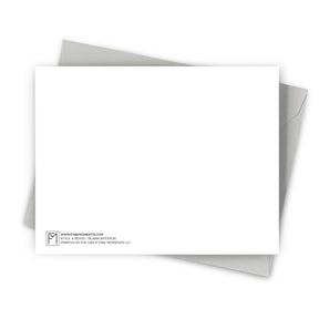 Back of envelope with a visible brand logo on a white background