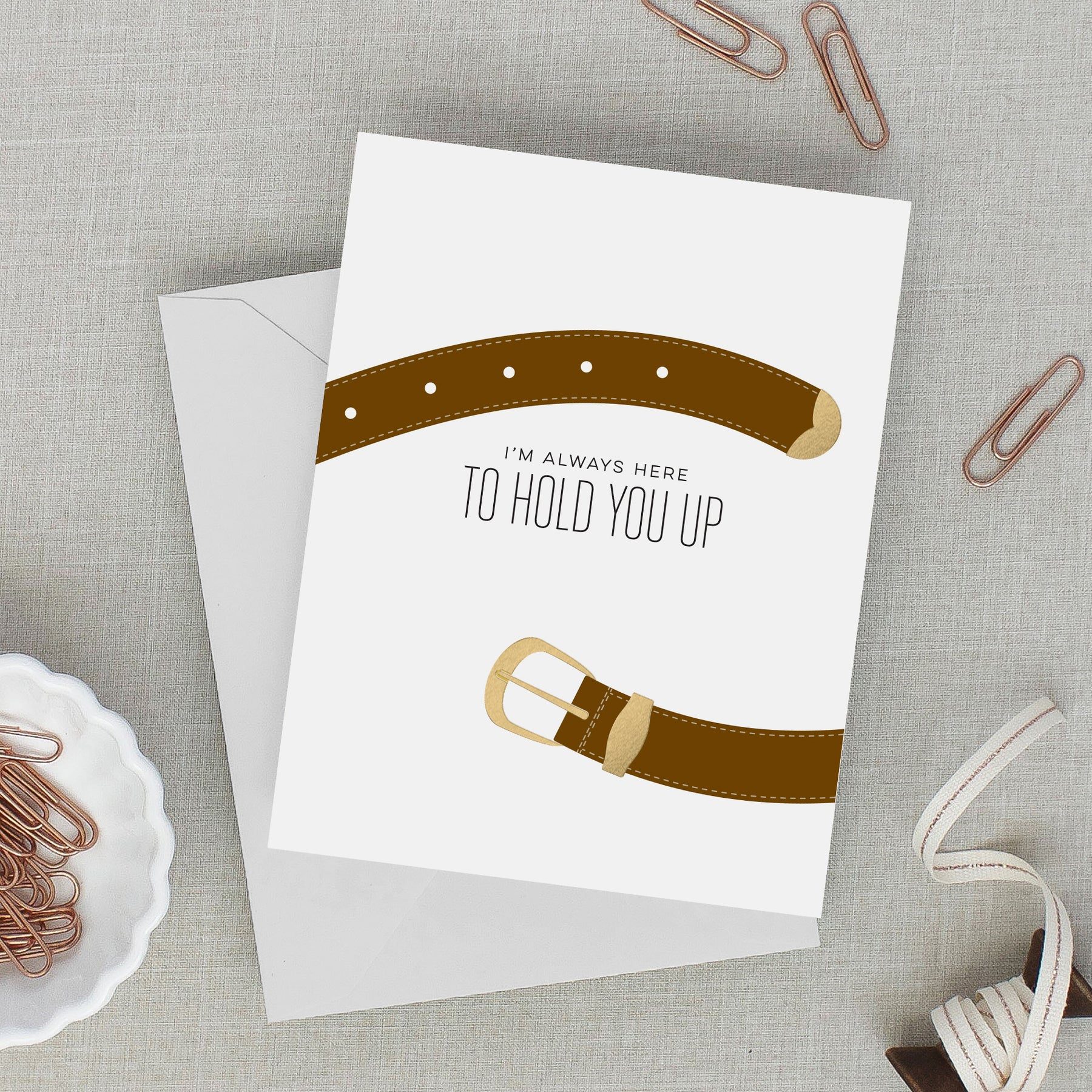 Leather Support – Friendship & Encouragement Card Lifestyle Photo