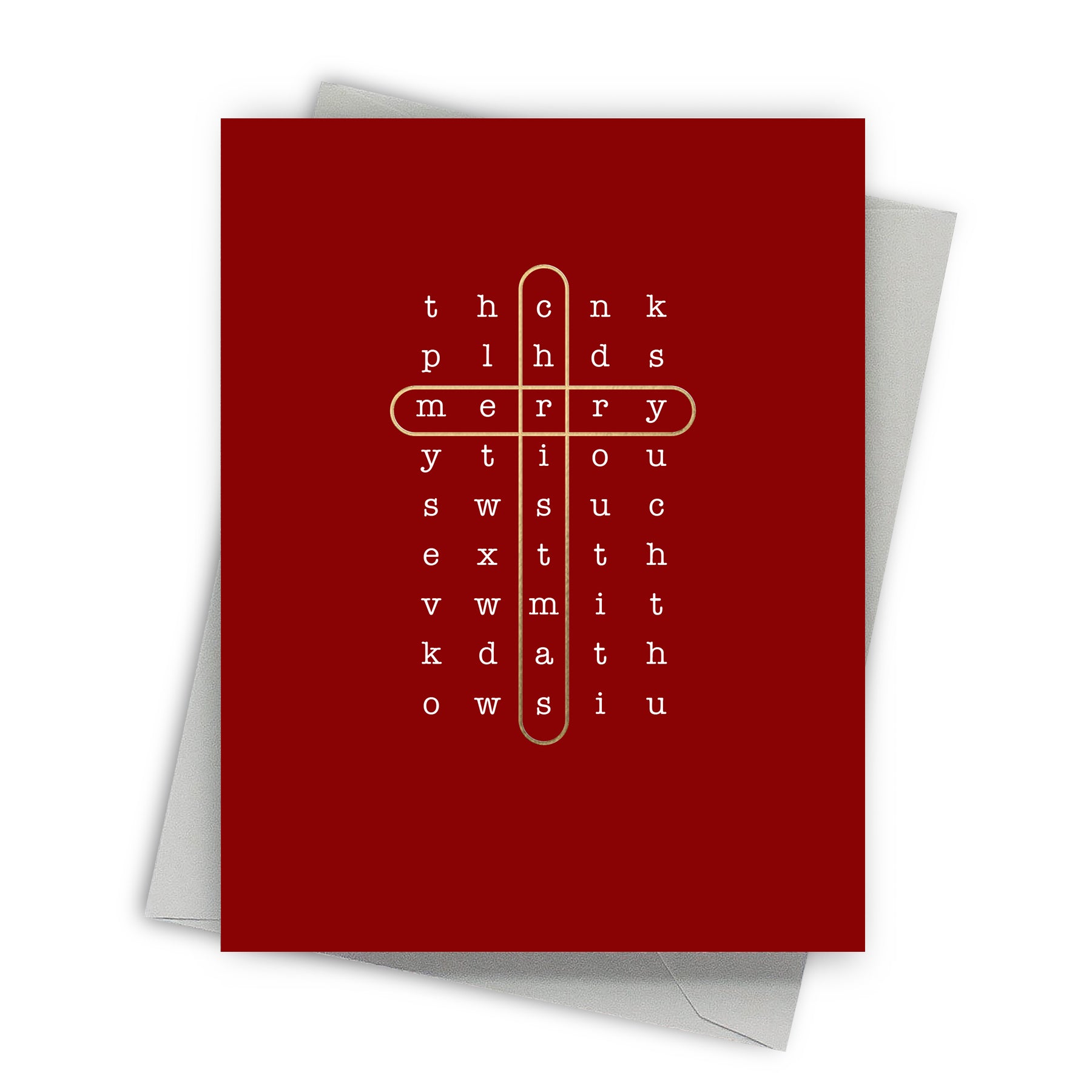 Christmas Crossword Greeting Cards - Front View