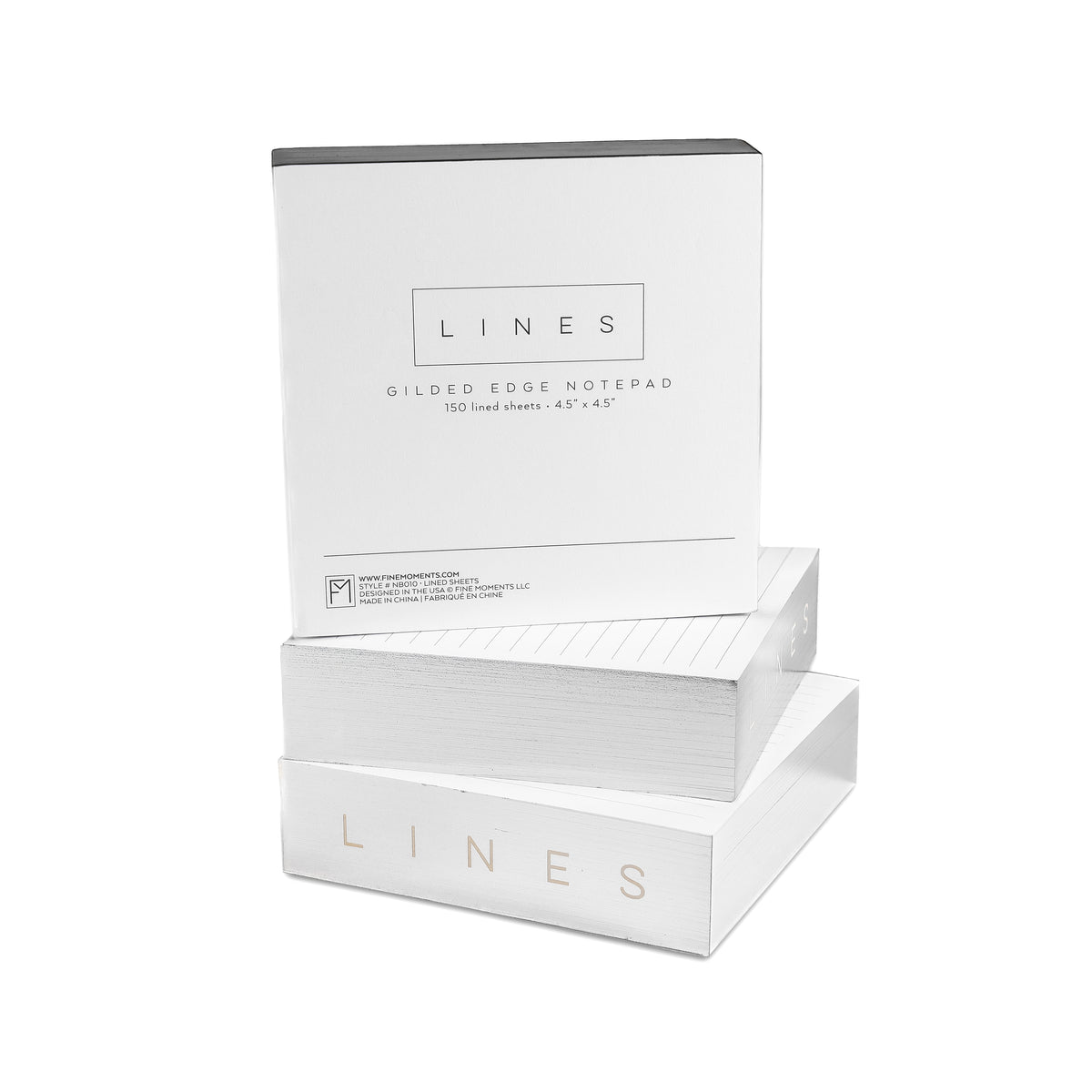 Silver Gilded Notepads on white background