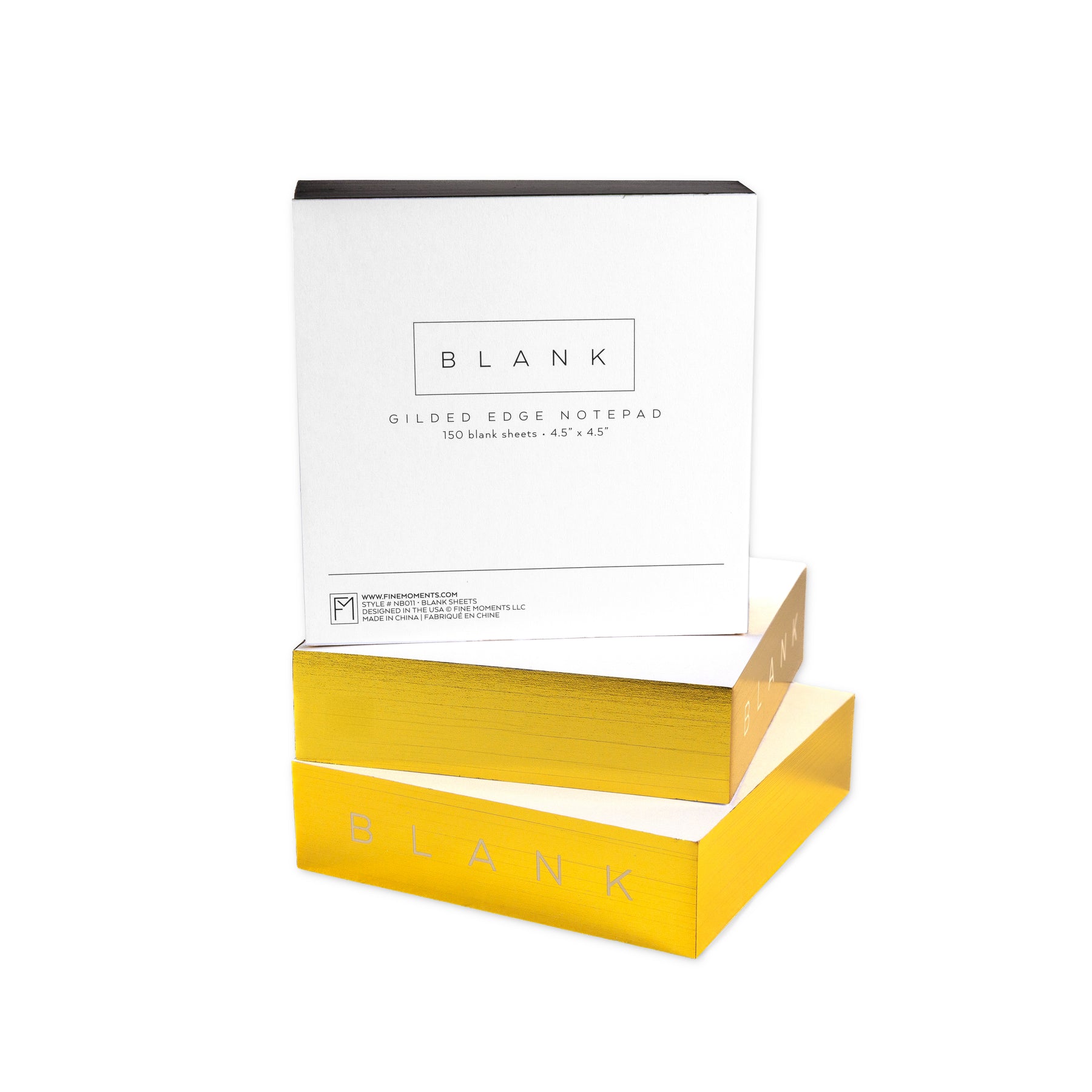 Gold Gilded Notepads on white background
