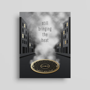 Vide of urban themed birthday card that reads "still bringing the heat – Happy Birthday"