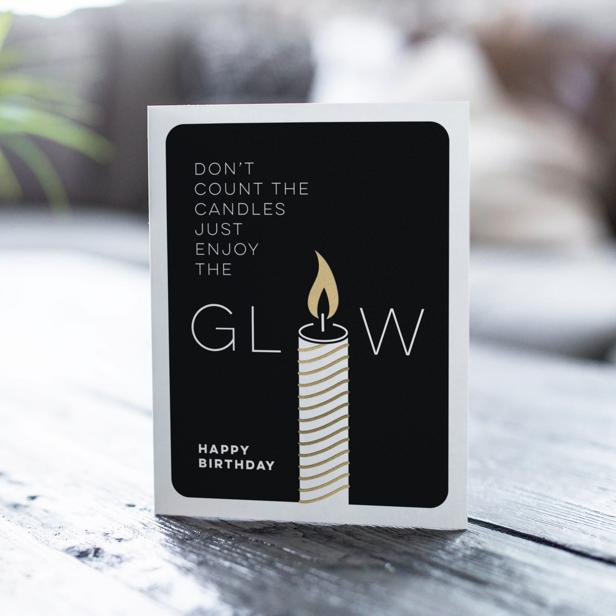 Candle Glow Modern Birthday Card stylized photo by Fine Moments