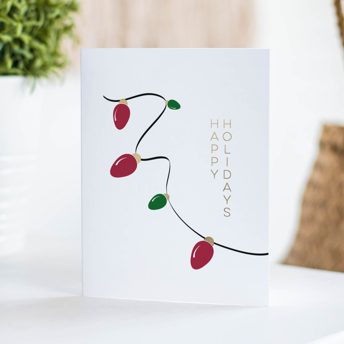 Stylized Strung Lights Holiday Card by Fine Moments